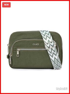 Anti Theft RFID Crossbody Bag with Zipper Lock - Water Resistant Nylon Travel